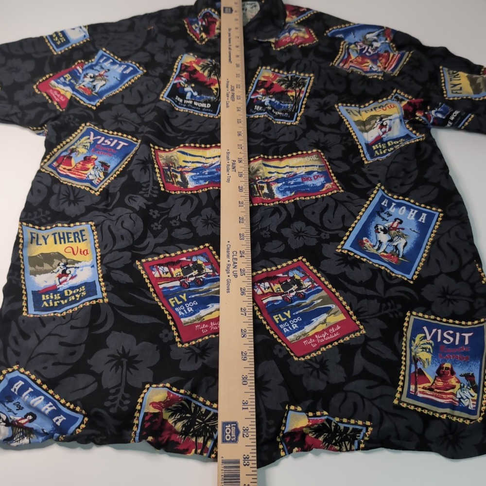 Vintage Big Dogs Hawaiian Shirt Sz Medium‎ Patterns - Picture 2 of 7